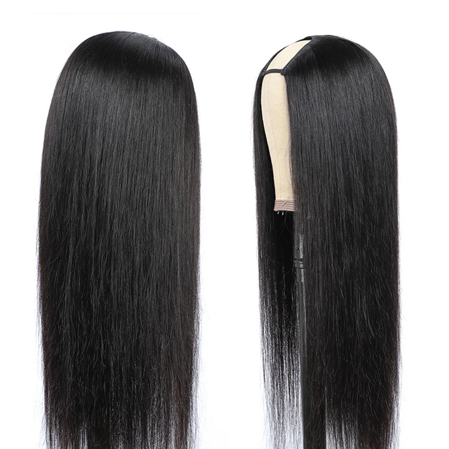 Straight U Part Wig 150% Density Natural Brazilian Human Hair Long Wigs Brazilian Straight Wigs Non Lace No Glue for Black Women 10-30inch Wig