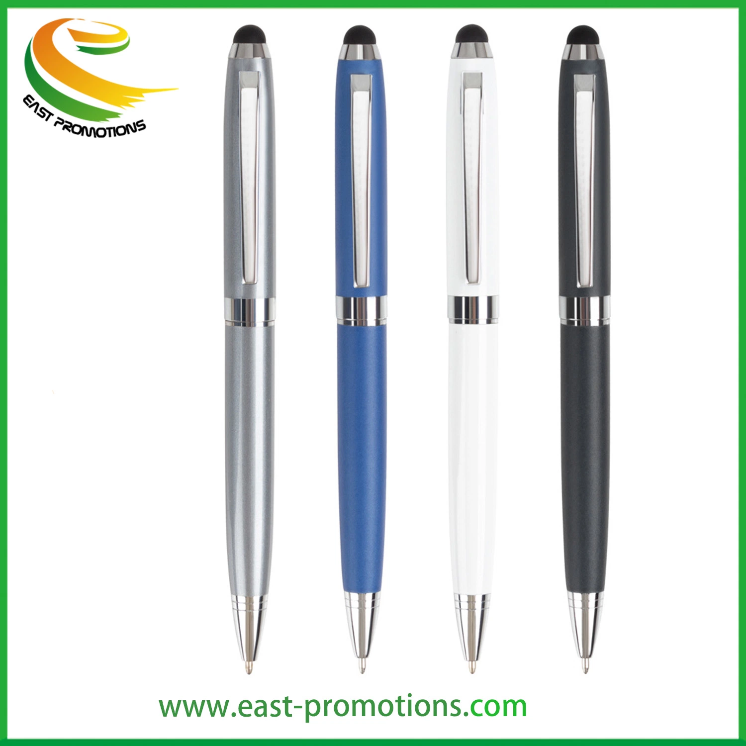 Custom Metal de alta qualidade Stylus Ecrã Táctil Caneta esferográfica, Sinal de metal de caneta para promoção