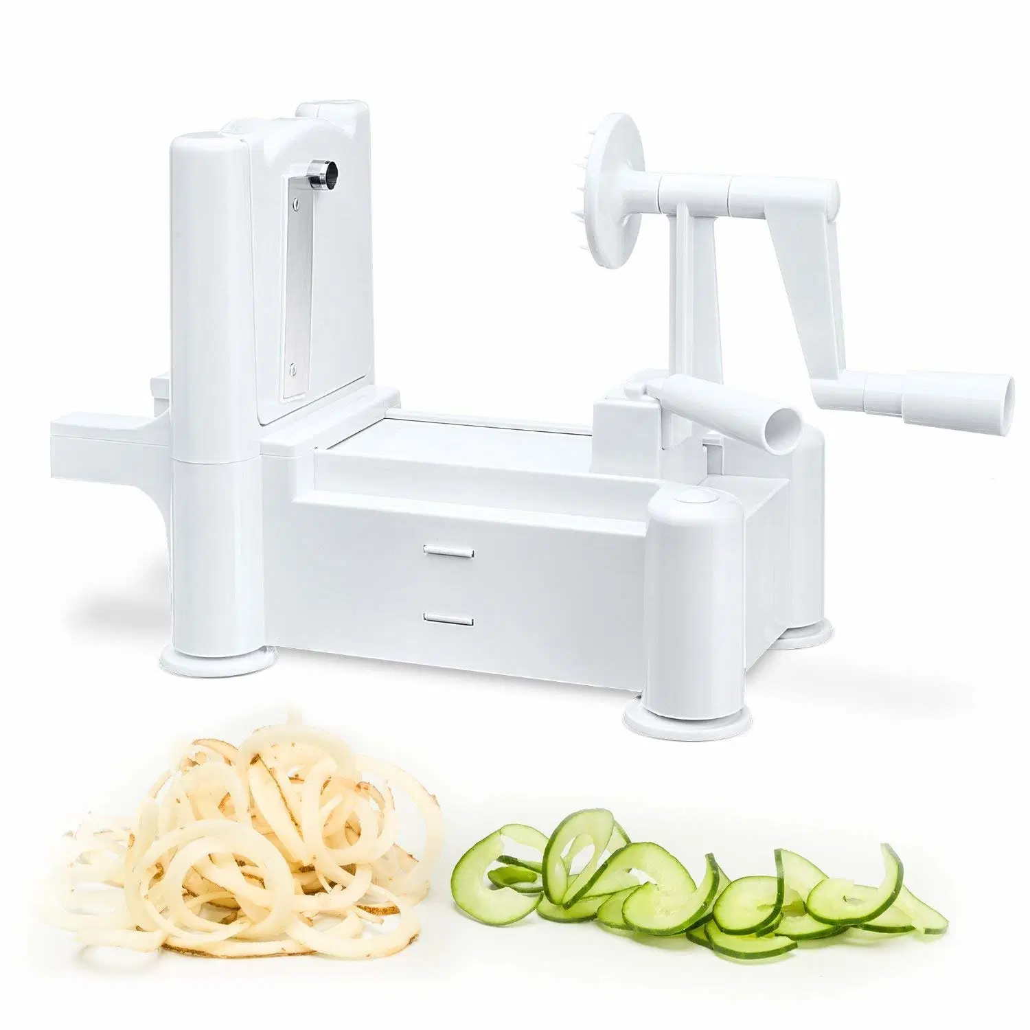 Veggie cortador en espiral manejar al girar los 3-en-1 Spiralizer