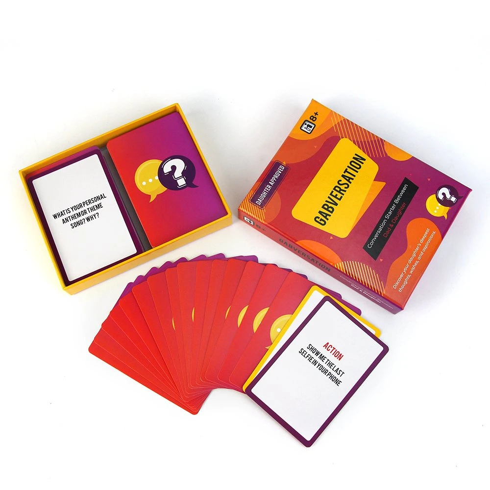 أعلى جودة بطاقة ألعاب لوحة اللعب تعيين بطاقة الطباعة المخصصة لعبة لعبة بطاقة اللعب مع طباعة مربع