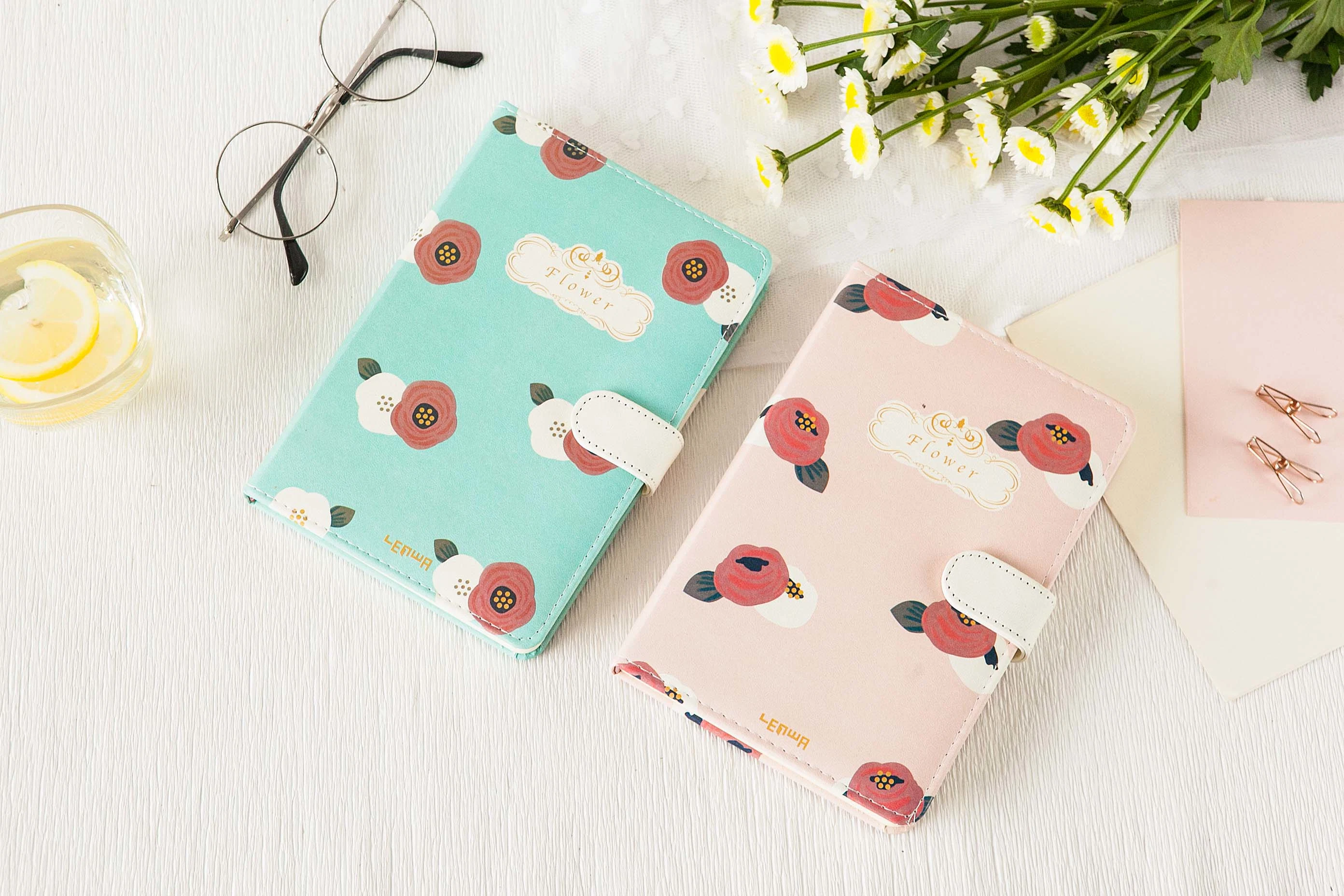 Flower in The World PU Cover Gift School Office Notebook