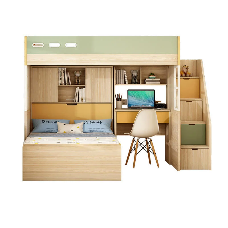 Lit superposé en bois massif Deux couches de lit Hauteur personnalisée Ensembles de style Emballage Mobilier Lit double pour enfants