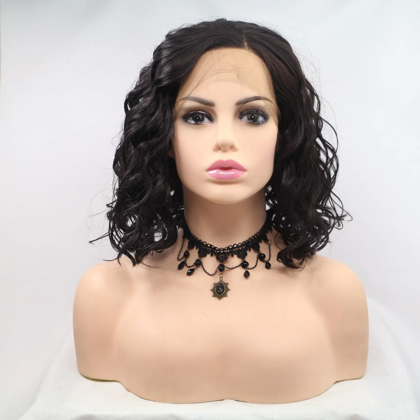 Whosale Hair Black Wig Synthetic Lace Front Wigs Black Hair