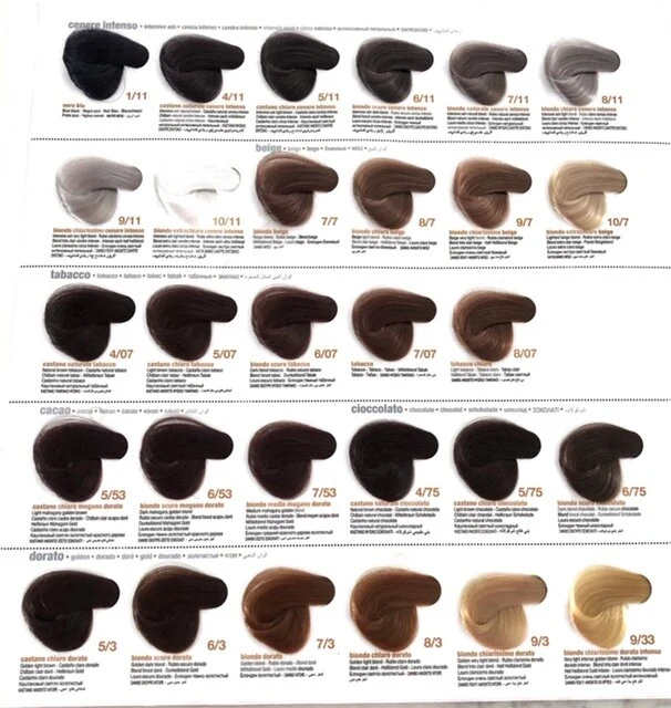 Private Label Factory Light Ash Brown Hair Dye Hair Color Chart