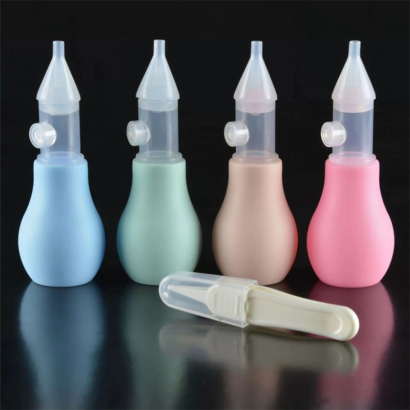 Segurança para bebés Anti-refluxo Manual natural plástico silicone nariz do bebé Aspirador nasal mais limpo para bebé