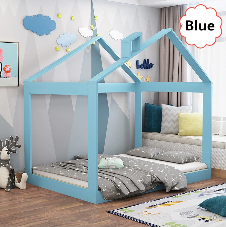 Los niños de la casa de la adormidera con Dos Camas individuales Cama de la plataforma de madera color blanco