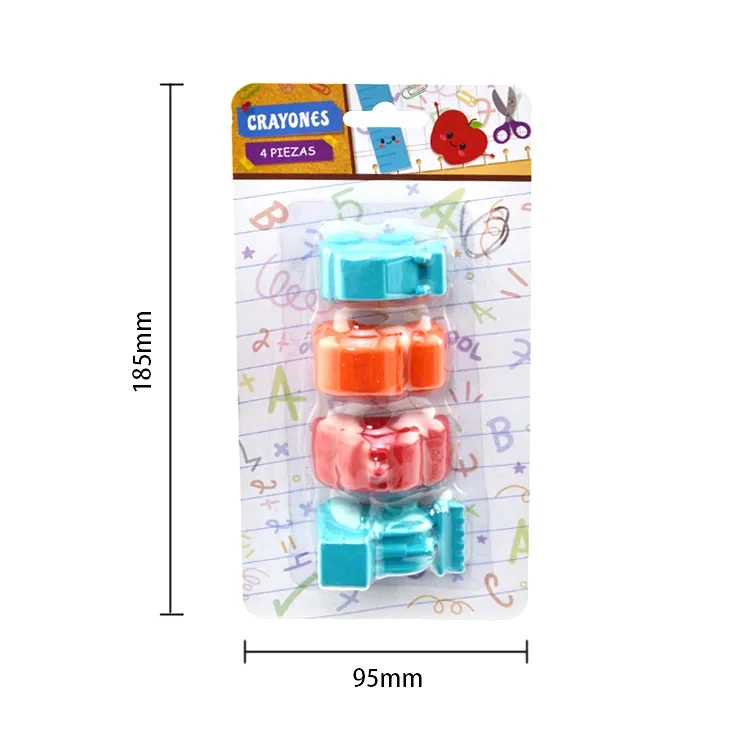 Flexcils 3D Mini Car Shape Crayon Shape 4 Colors Blister Card Combination Crayons 3D for Children