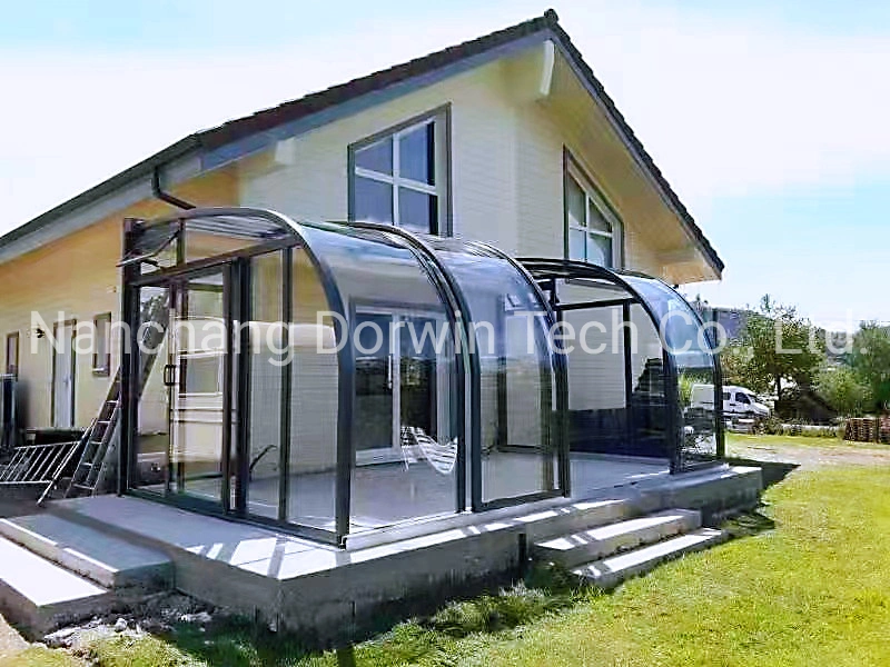 Estructura de aluminio Porch Telescópico Balcón Enclosures Sunroom retractable