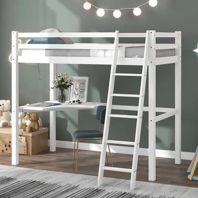 College Dormitory Furniture Bedroom Wood Bunk Bed with Ladders