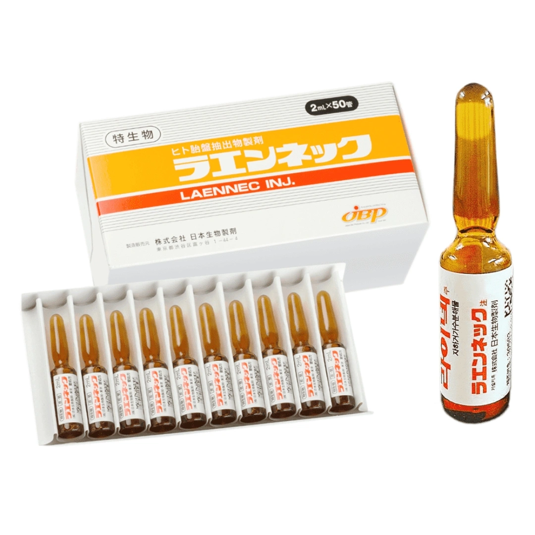 Placenta japonesa Laennec (2ml * 50AMPS) branqueamento Anti-envelhecimento pele reparação Glutatione Injecção