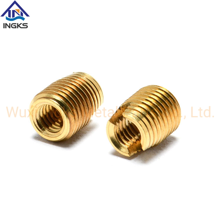 China Manufacturer Brass Flat Head Slotted Bottom Self-Tapping Threaded Inserts