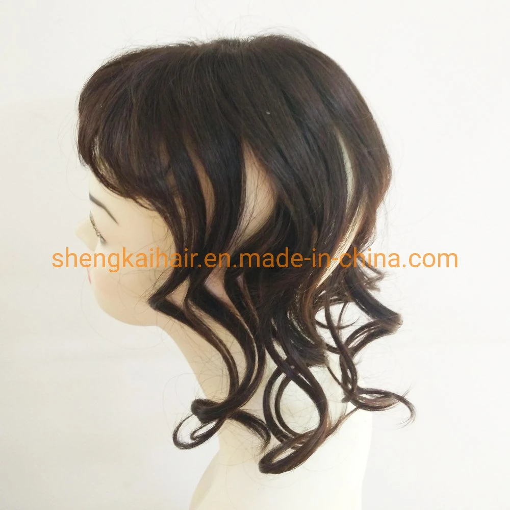 Premium Quality Human Hair Synthetic Hair Mix Topper Hair Piece