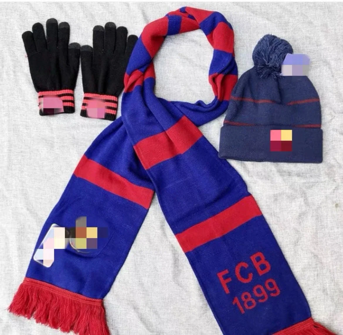 Juego de guantes de gorro de fular de fan Club