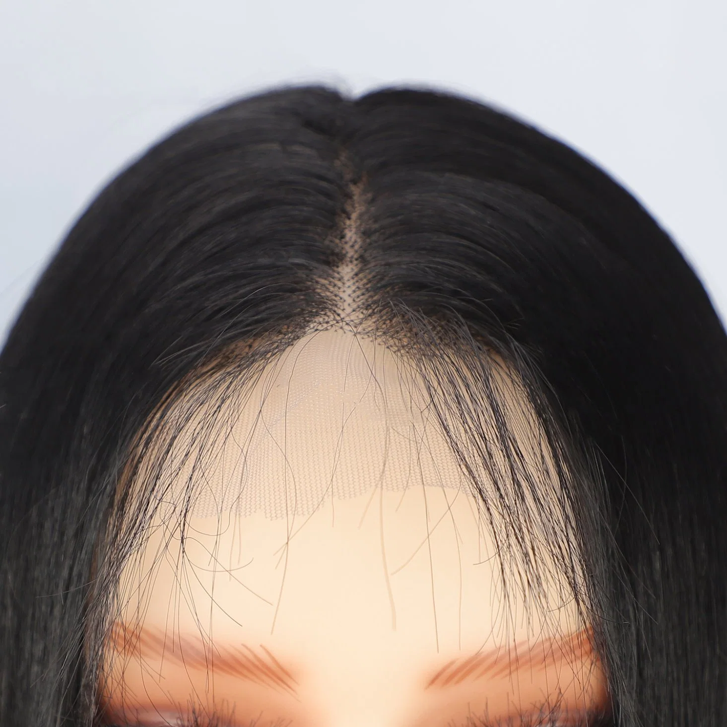 Cheap Synthetic Long Heat Resistant Synthetic Black Hair Wig with Frontal Lace