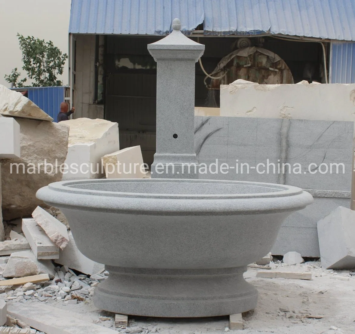 Outdoor Decoration Simple Style Hand Carved Stone Marble Water Fountain (SYF-072)