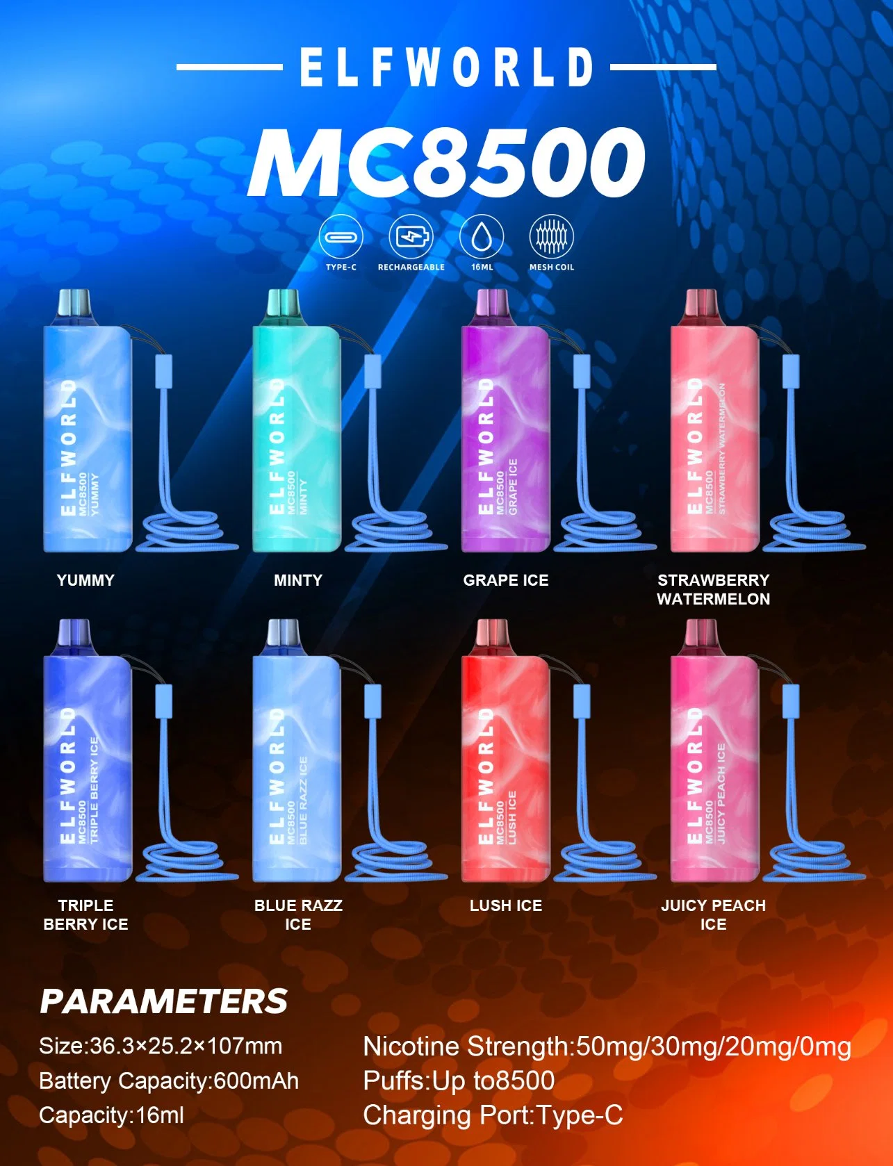 Wholesale/Supplier Mesh Coil Disposable/Chargeable Vape Elf World Pod Device 600 2500 5000 6000 7000 7500 8000 8500 9000 10000 12000 Puff Bar Custom Vaporizer E Cigarette Vape Pen