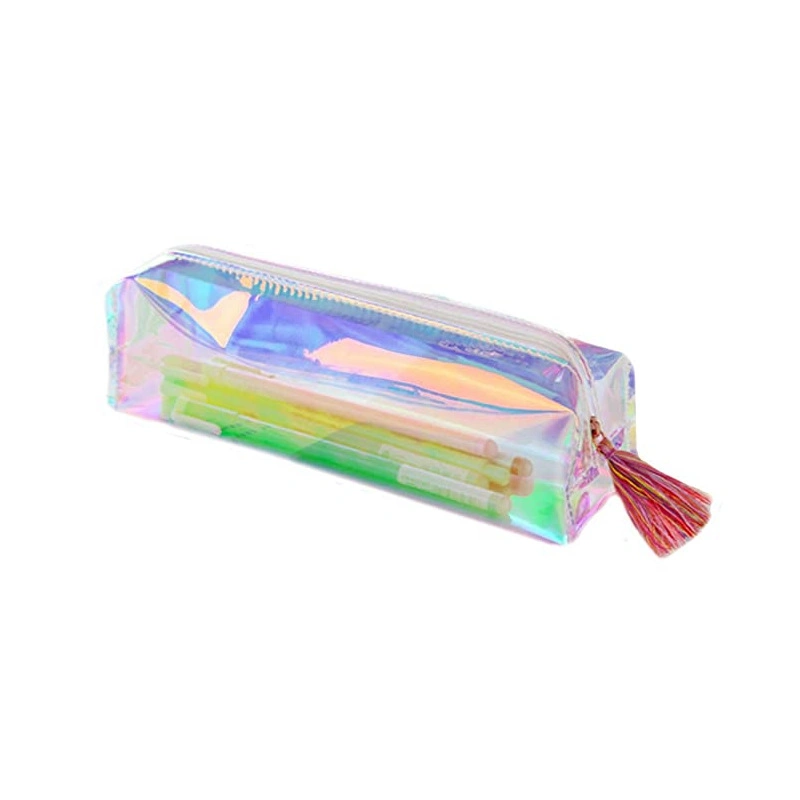 Customized PVC Storage Bag Laser Transparent Stationery Pencil Case