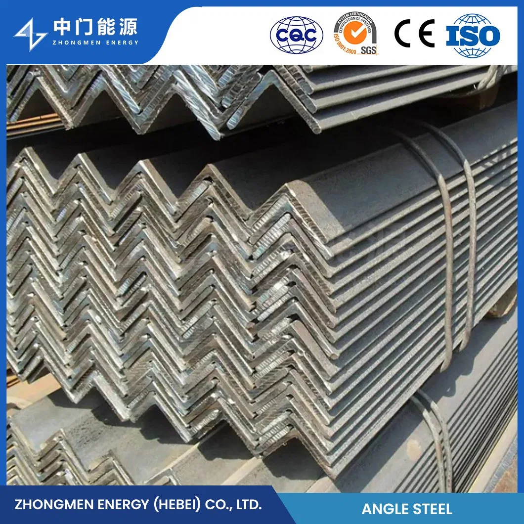 Zhongmen Energía de acero de ángulo de carbono fábrica de acero galvanizado ranurado Acero angular de acero galvanizado o imprimido en acero de acero de ángulo de Q550e SPHC