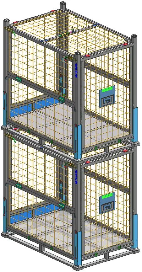 Fold Stackable Collasipble Custom Warehouse Workshop Mesh Cage Pallet Shlef