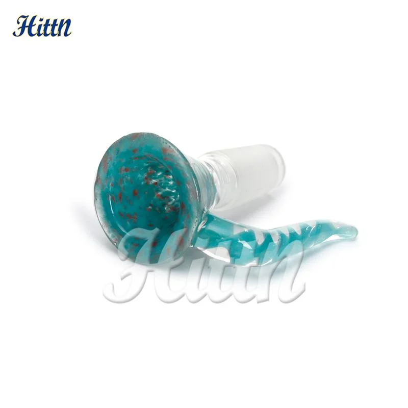 Creative Red Horn Handle 14mm 18mm Dry Herb Glass Bowl Hookah Tool Smoke Water Pipe Smoking Accessories