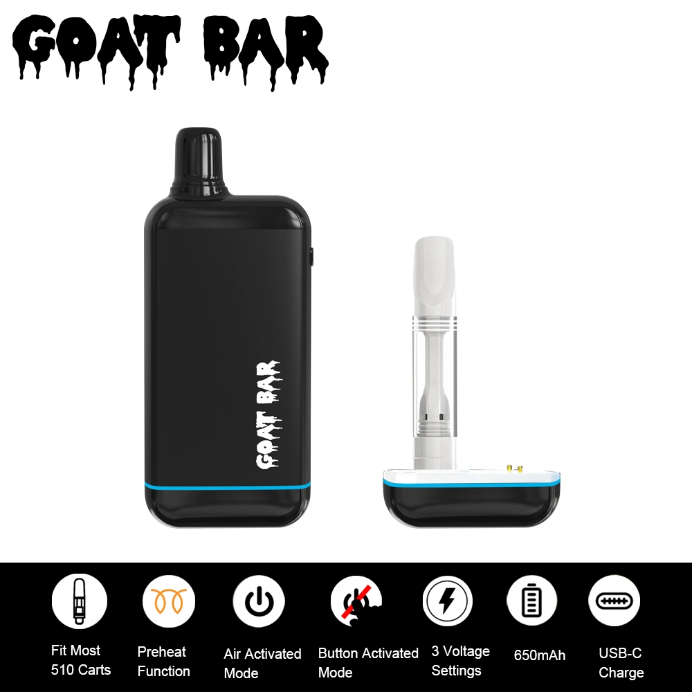 510 VAPE batería oculta OEM 2 Gram cartucho de precalentamiento USB C batería de cápsula magnética 510 de rosca