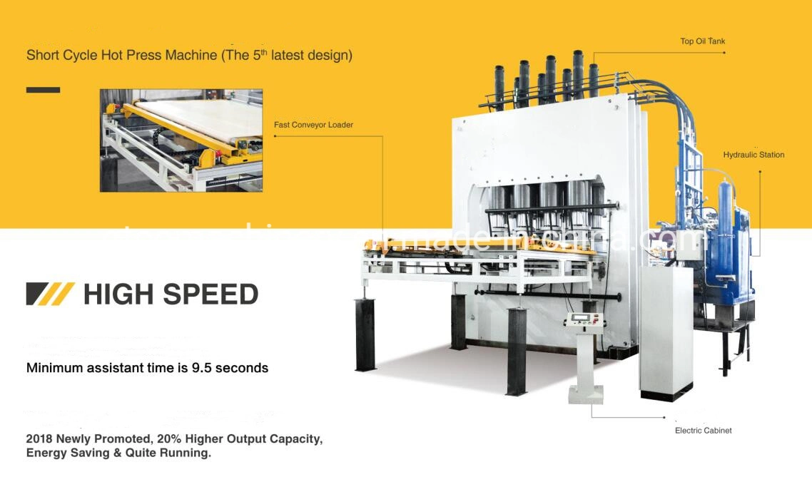 Máquina plastificadora de papel melamina Hot Press para MDF