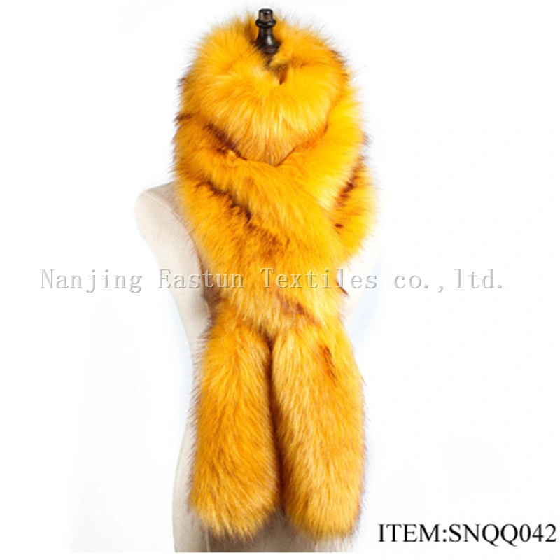 El mapache Faux Fur y Fox Bufanda Eswj-61A