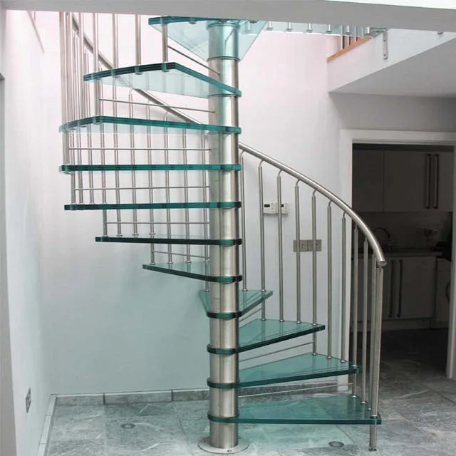 Zeitgenössische Design Laminierte Glas Spiral Treppe