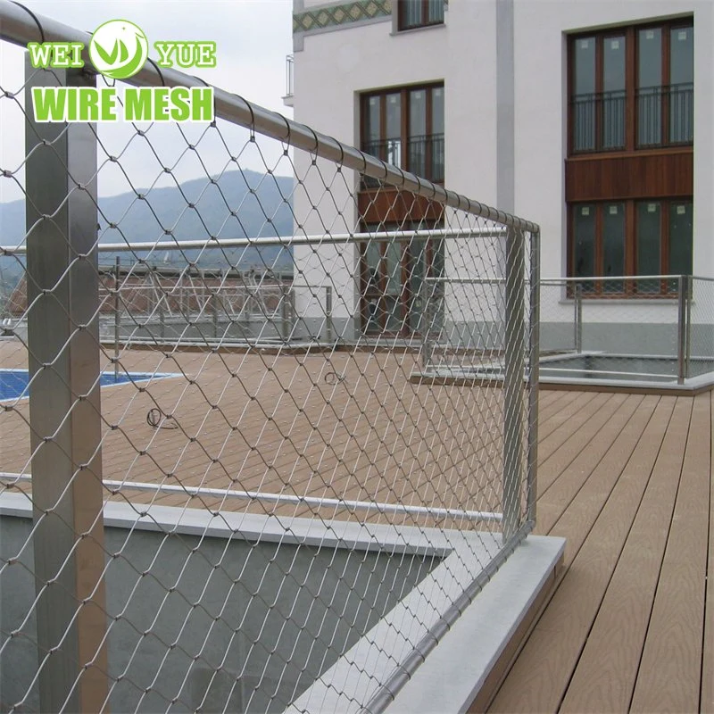 Stainless Steel Wire Rope Fence Mesh Deck Railing / Balustrade Balcony Infill Inox Net Mesh Steel Cable Mesh Anti-Falling Net