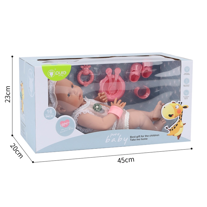 Venta caliente de 16 pulgadas de los recién nacidos juguetes de Baby Doll de silicona de cuerpo completo realista Reborn Baby Doll Muñeca de juguete blando de vinilo juguetes Los niños de renacer.