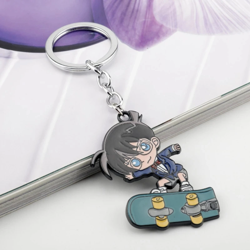 Detective Conan Custom Design Anime Key Chain Accessories Metal Self Defense Safety Sublimation Zinc Alloy Enamel Anime Keychain