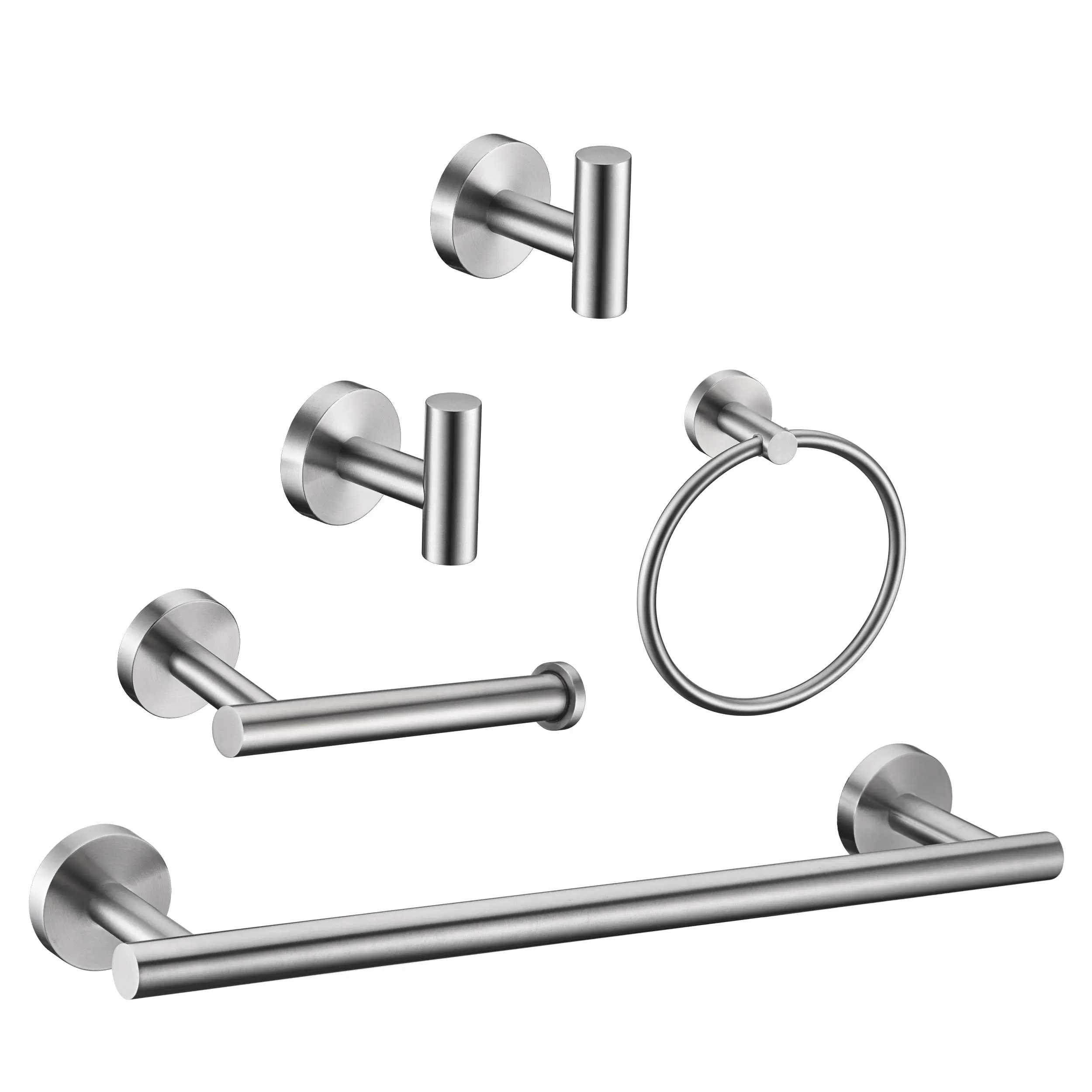 Towel Ring Toilet Paper Holder Robe Towel Hooks 4-Piece Bathroom Hardware Set