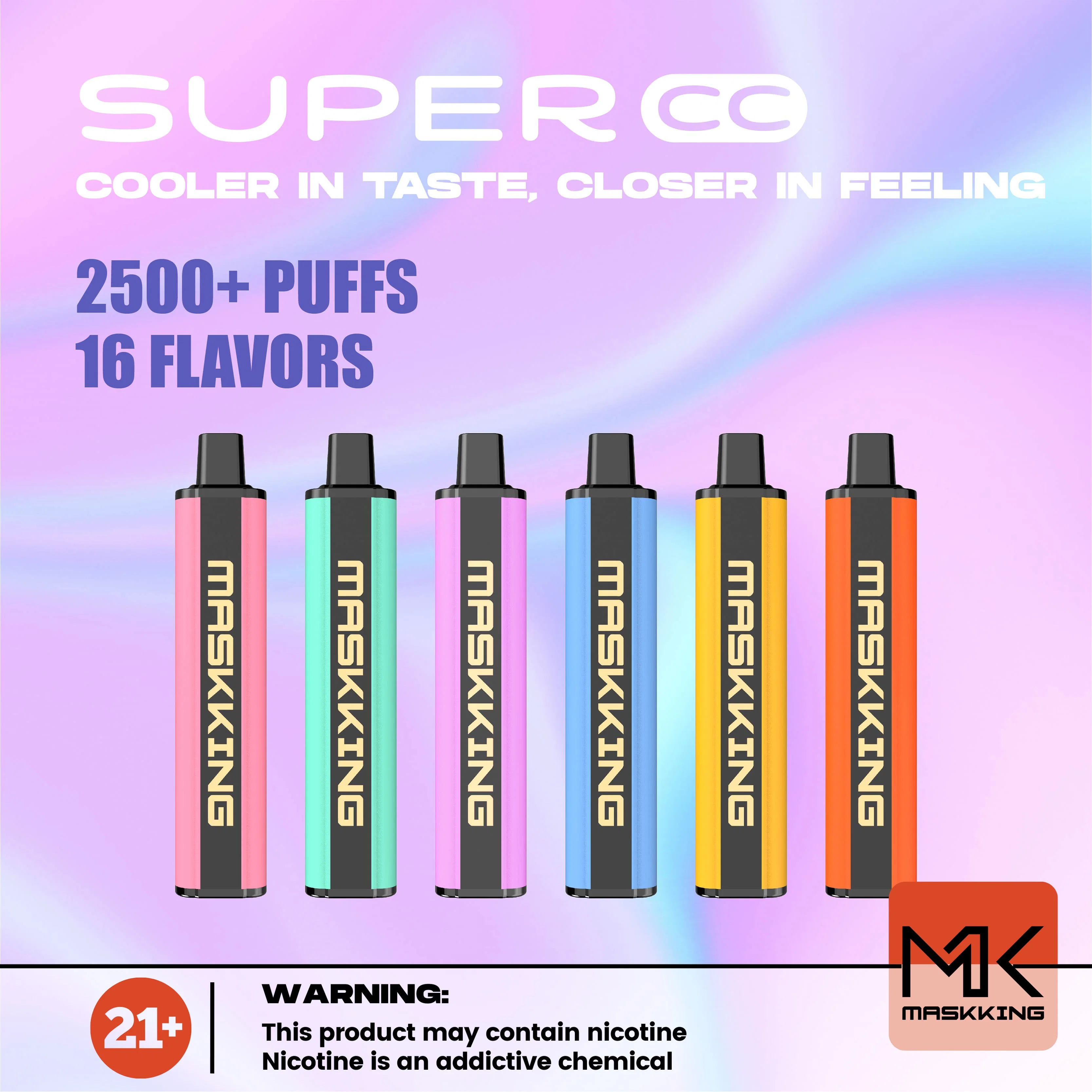 Maskking 2023 Best 2500 Puffs Wholesale/Supplier Disposable/Chargeable Vape Pen Custom Vaporizer Pen Rechargeable Vape Pen