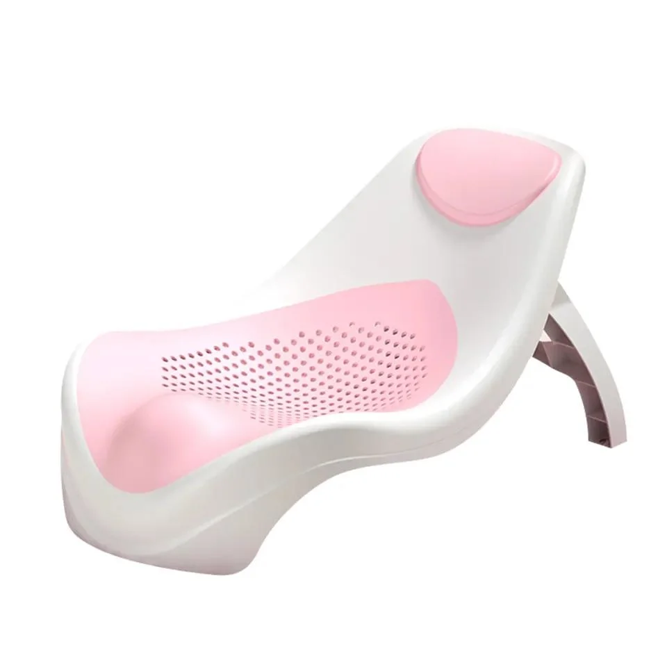 Chaise de douche de sécurité pliable en plastique respirant Nouveau-né bain doux au toucher Porte-baignoire pour bébé