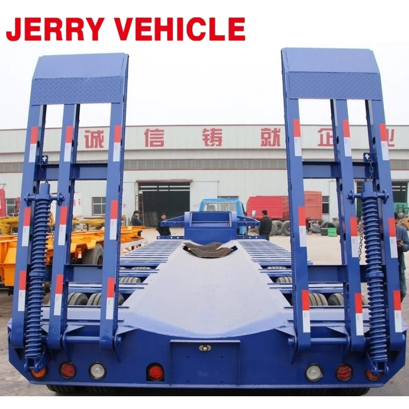 3/4/5 Axle 50 60 80 Ton Heavy Duty Gooseneck Excavator Transportlow Loader/ Lowboy/ Low Bed Lowbed Trailer Truck Semi Trailer