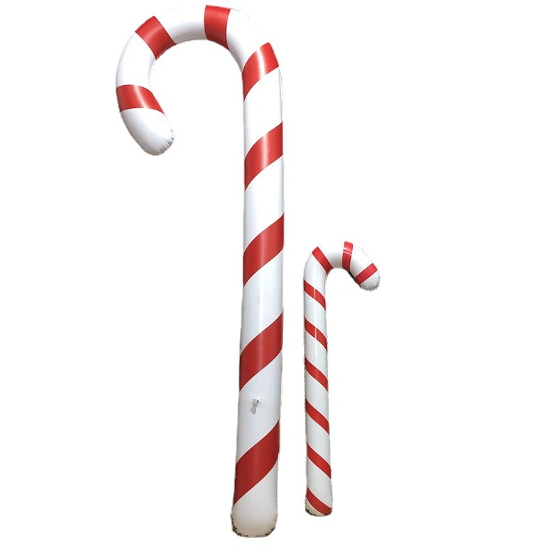 6FT and 3FT Long PVC Christmas Inflatable Santa Crutches Decoration with 7 Colors for Xmas Outdoor Indoor Yard