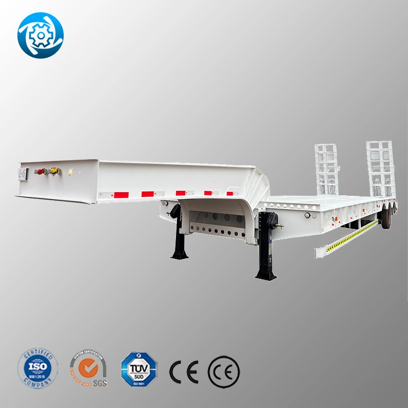 China Manufacturer OEM 30t 40FT 15m 2 Lines 3 Axle Spring/Hydraulic Loader Semi Trailer for Professional Small Frame Tandem Utility Transportation 5% off