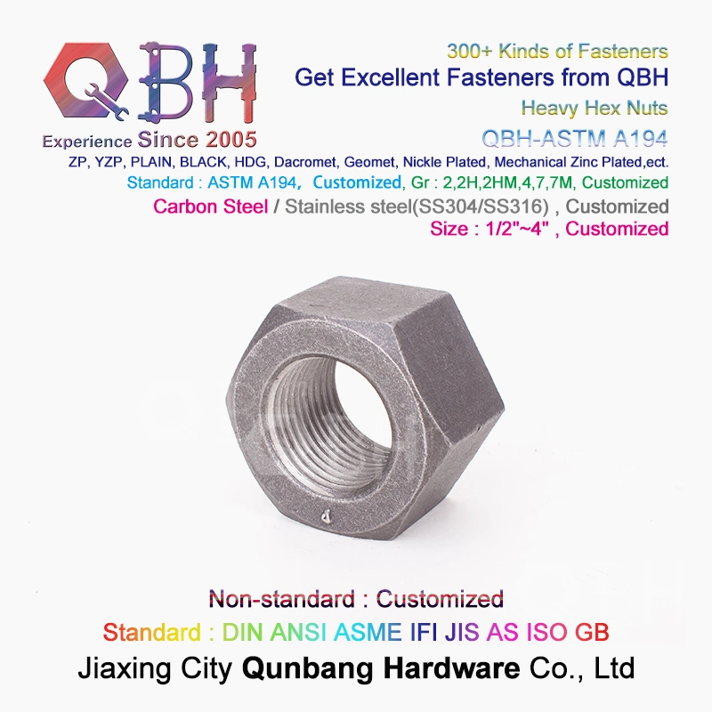 Qbh OEM A194 Steel Structure Bridge Workshop Platform Fabricated House Heavy Structural Roofing Frame Part Walkway & Floor Hexagon Hexagonal Hex Nut Accessories