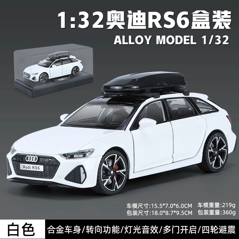 1/32 Diecast Cars Simulation Acrylic Package Audi RS6 Alloy Car