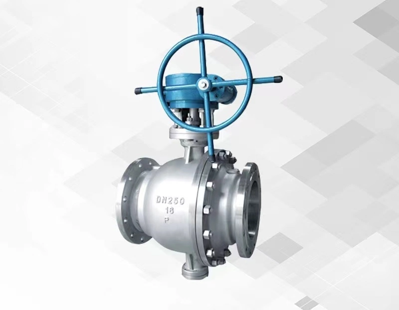 Ss API 6D&API608 Cast Steel, Wcb, Carbon Steel, Stainless Steel CF8, CF8m, A105/F304&316 2PC Flanged Pipeline Trunnion Mounted Ball Valve with Gear Operation