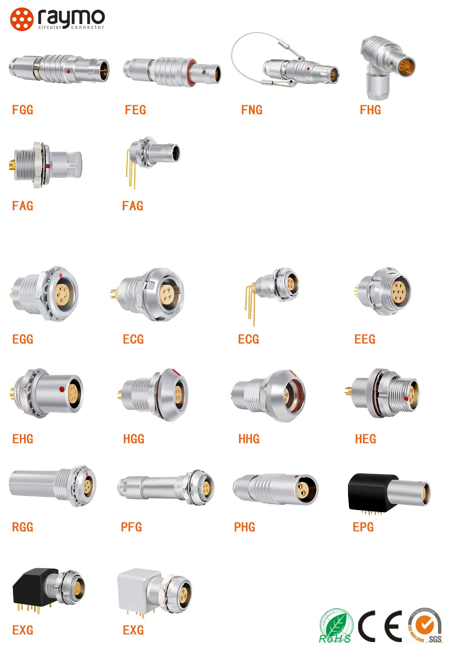 Epg. 0b. 309. Conector circular Hln pasadores para PCB