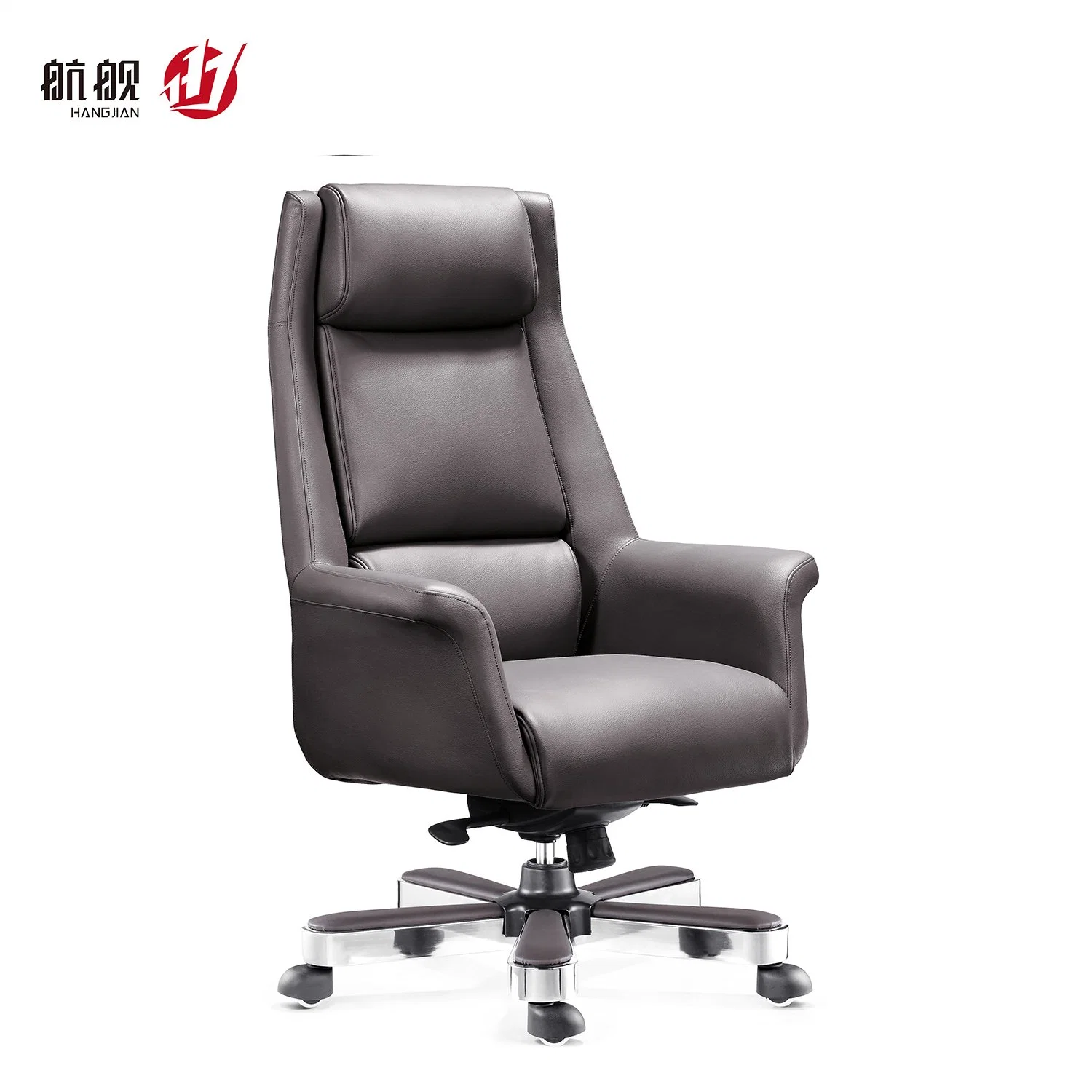 Cadeira de computador com cadeira de descanso para o cabelo Office Boss ergonómica Cadeira de couro High Back