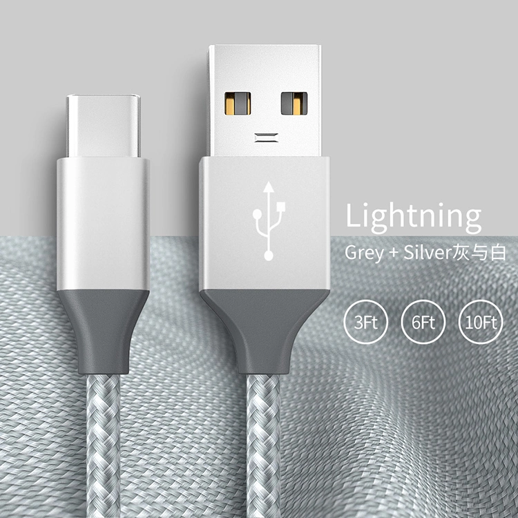 1m High quality/High cost performance Nylon Braided USB to Type C Cable Android Phone Fast Charging Cable for Samsung Galaxy S10 S9 S8 S20 Plus