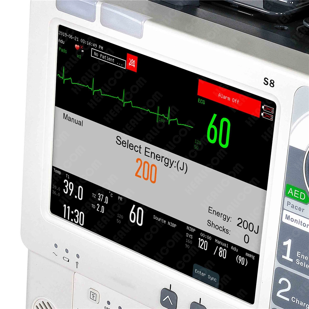 S8 Portable emergencia Aed desfibriladores automáticos externos Monitor cardíaco