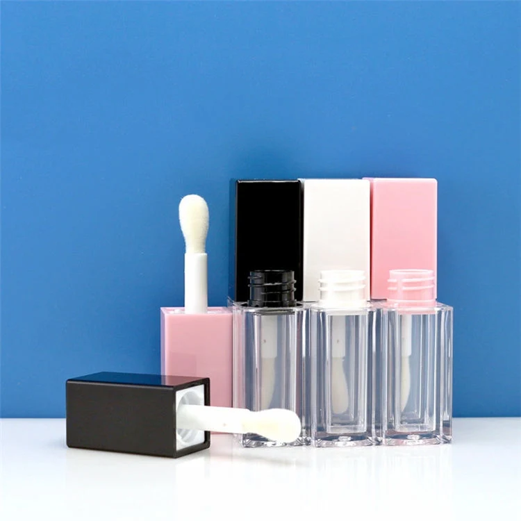 5 Ml Square Empty Lip Gloss Container Tubes Big Foot Bürste