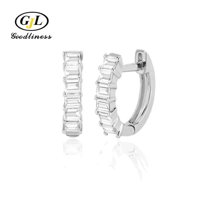 Ice out Stone Earring Crystal Huggie Hoop Earrings Fashion Jewellery