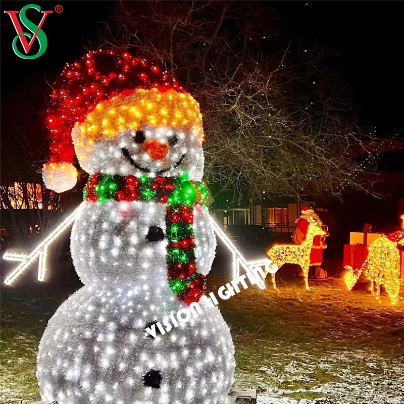 Kommerzielle LED im Freien Dekorative große 3D Weihnachten Schneemann Motiv Lichter
