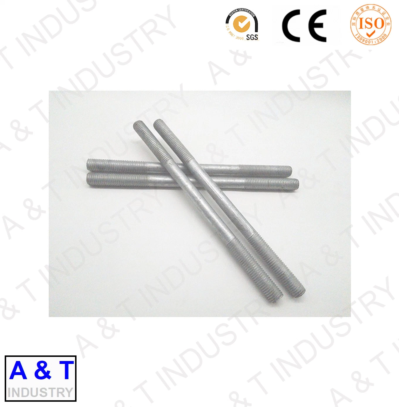 Galvanized Carbon Steel Double End Stud Bolt M10 M16 M20