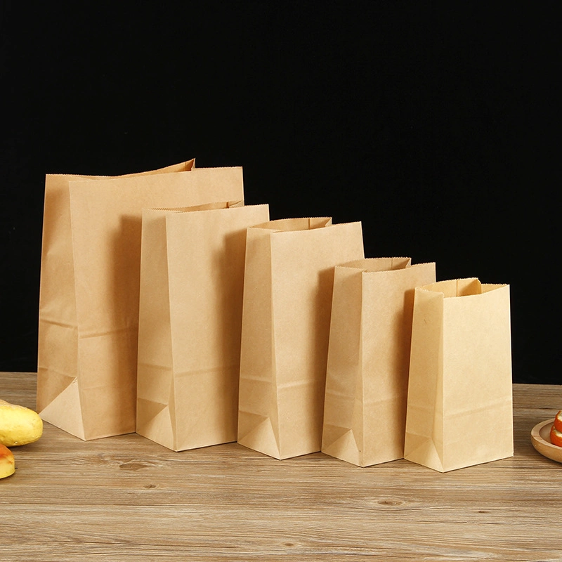 Embalagem de presentes supermercado Nibbles saco de embalagem de vegetais sem pegas Castanho Kraft mercearia saco de papel