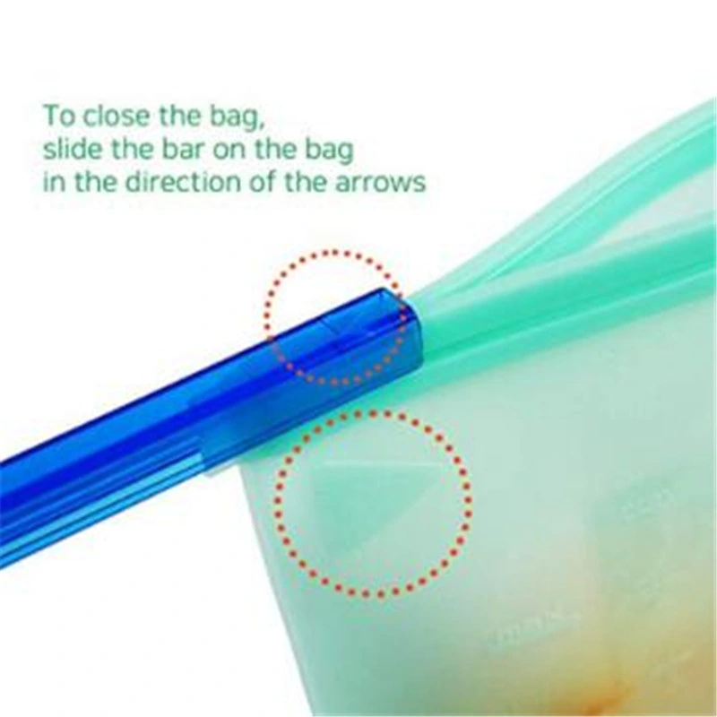 D-028mbpa Junta hermética libre reutilizable 1000 ml Capacitysilicone almacenamiento de alimentos Bolsas